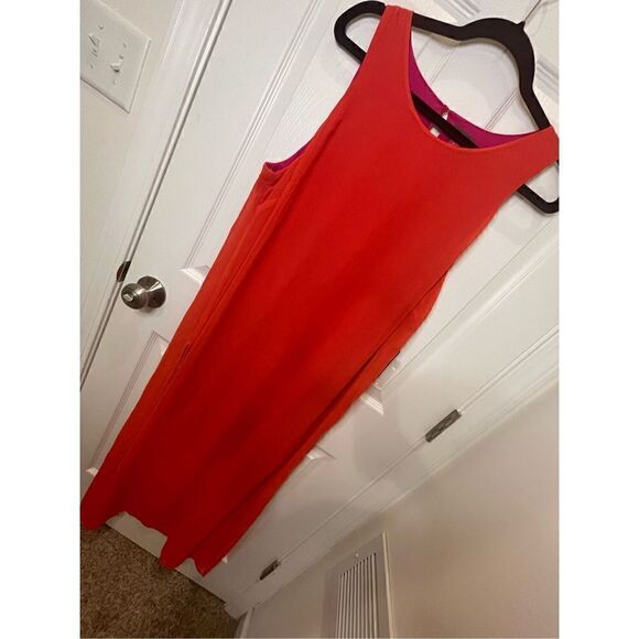 Vince Camuto women’s maxi sleeveless dress red with pink NWT size large - Picture 1 of 8